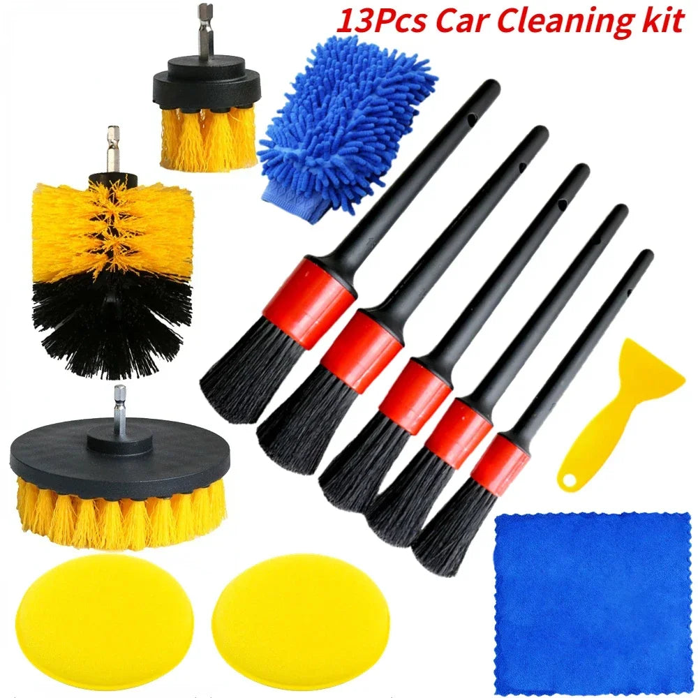 All-In-One Interior Power Detailing Kit: Drill Brush & Car Cleaning Set
