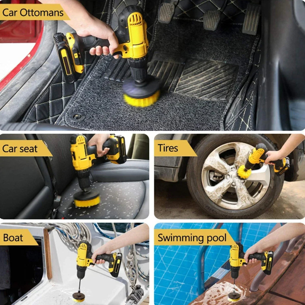 All-In-One Interior Power Detailing Kit: Drill Brush & Car Cleaning Set