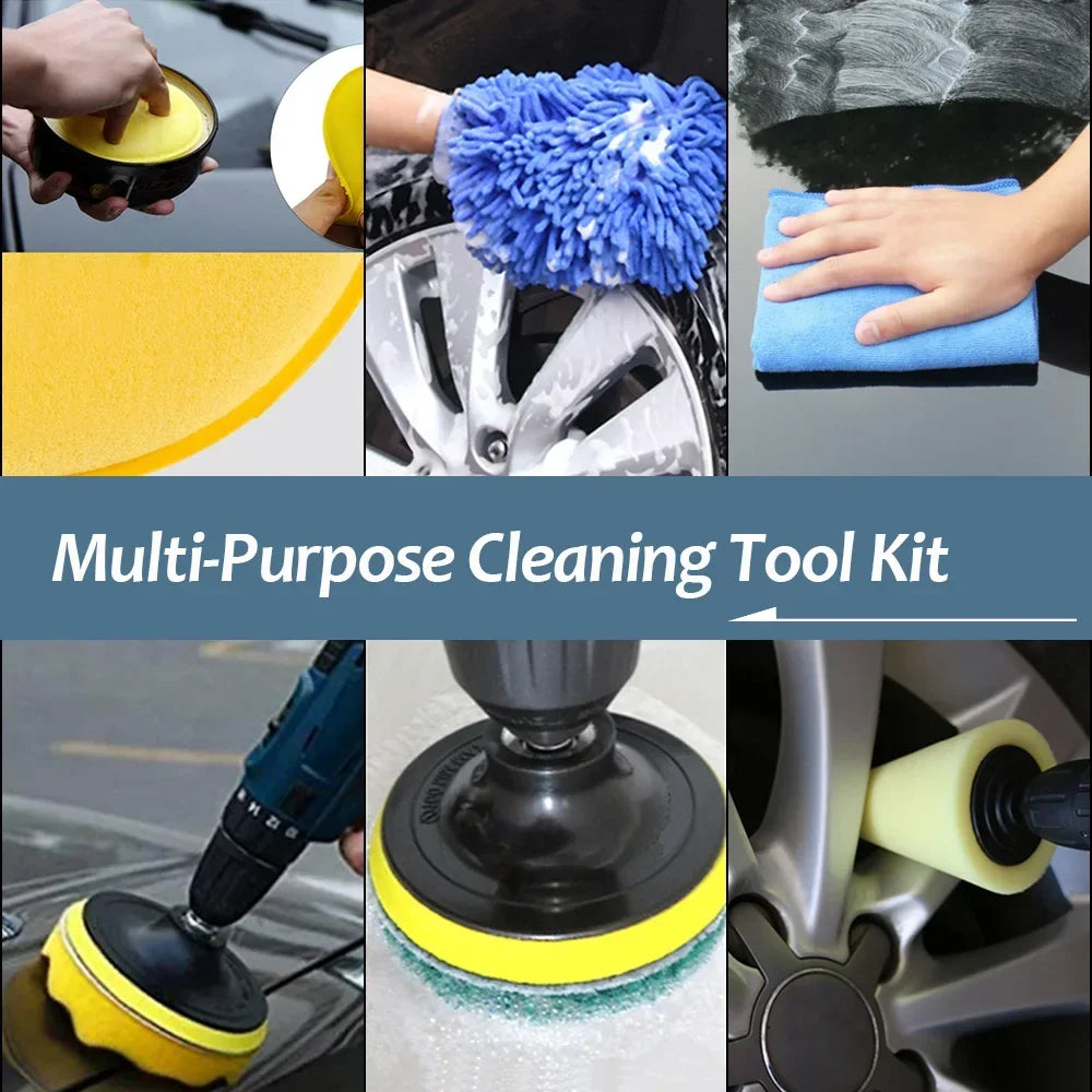 All-In-One Interior Power Detailing Kit: Drill Brush & Car Cleaning Set